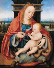Joos van Cleve (Joos van der Beke):Mária inni ad gyermekének 1515–1520 